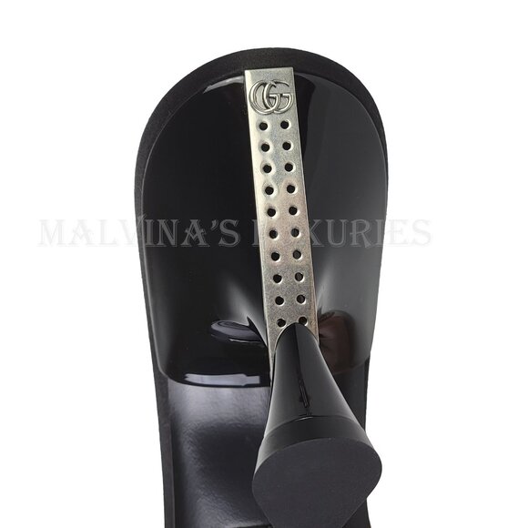 GUCCI SHOES GALACTICA CRYSTAL EMBELLISHED SATIN MULES SANDALS sz 36.5 6.5 - Picture 11 of 15